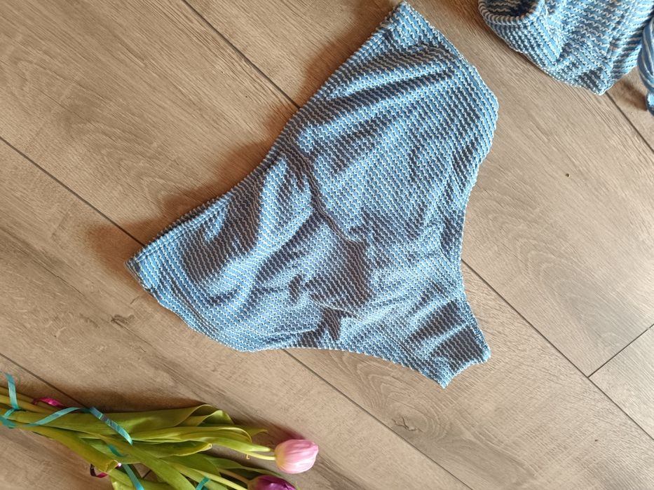Niebieskie bikini M strój kąpielowy nowy wysoki stan