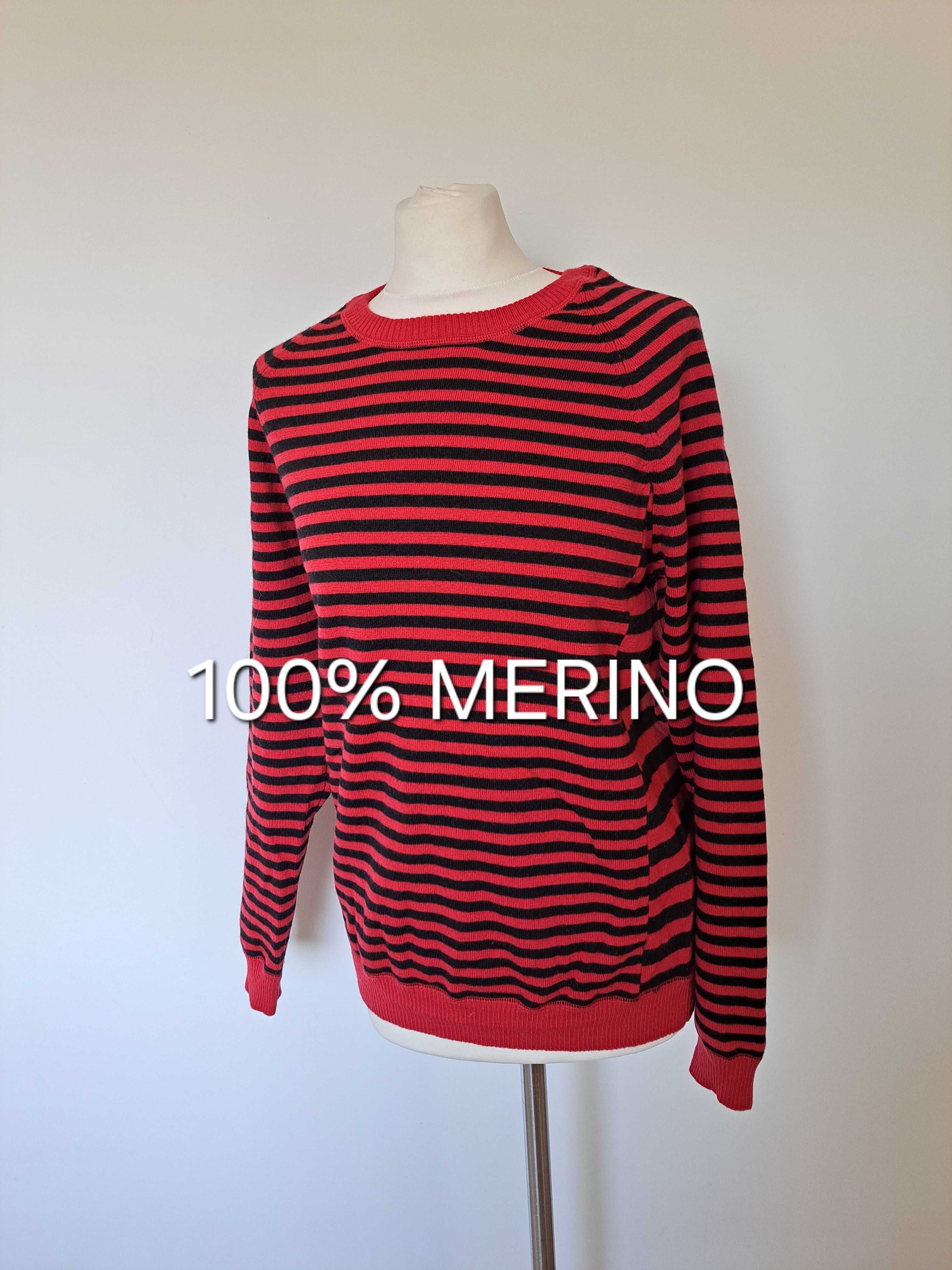 Sweter w paski merino