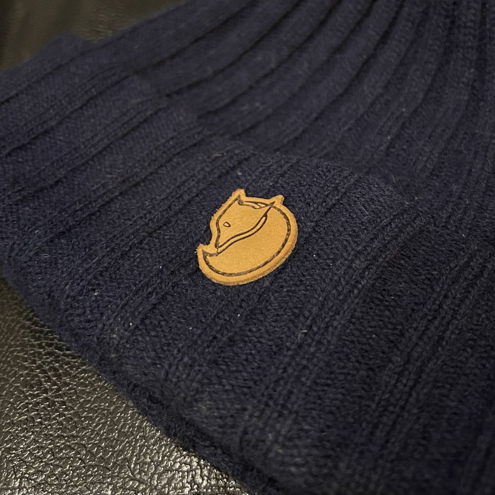Шапка fjallraven hat navy синя wool шерсть вовна біні