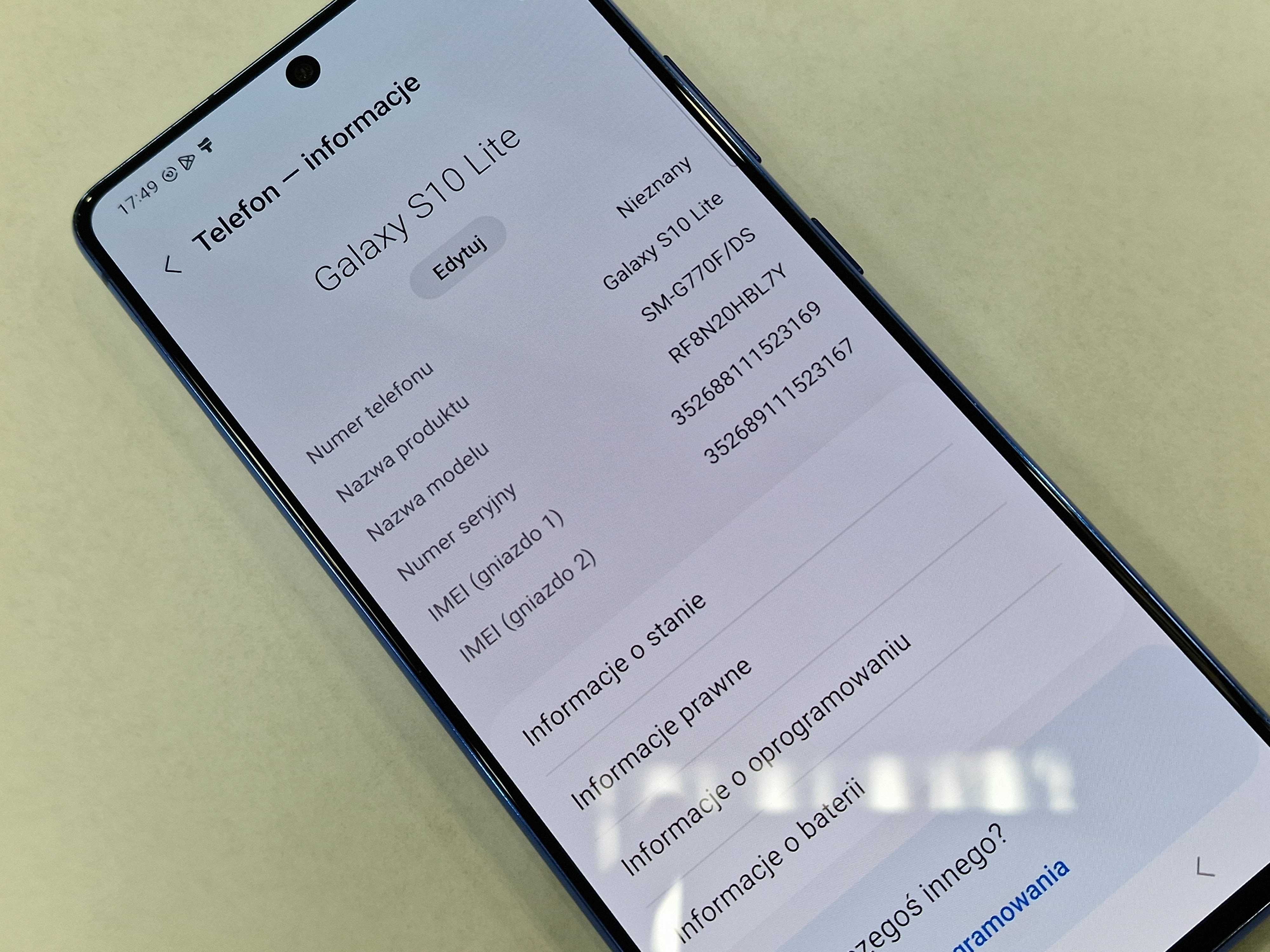 Samsung Galaxy S10 Lite Dual SIM/ 8GB/ 128GB/ Niebieski/ Grade A-