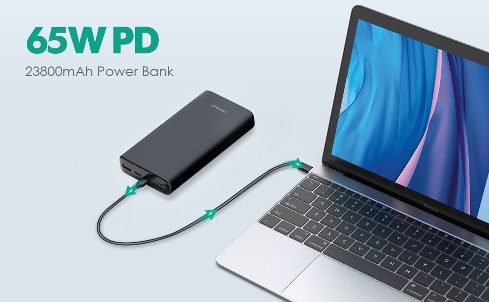 Павербанк для ноутбука 23800 мАг 65 Вт. Безконтовна доставка