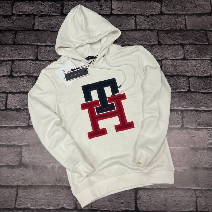 МЕГА СКИДКА -40% Женское худи Tommy Hilfiger белая кофта трехнитка хит