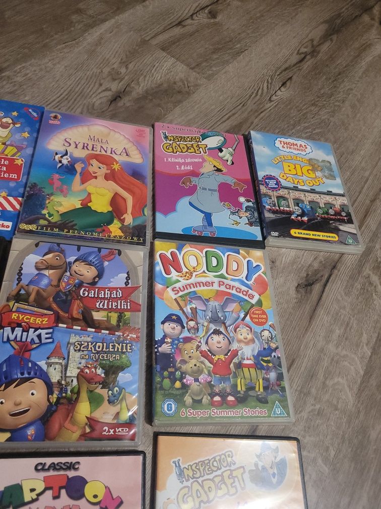 Bajki DVD Kubuś Puchatek Mała Syrenka Inspektor Gadżet Tomek i przyjac