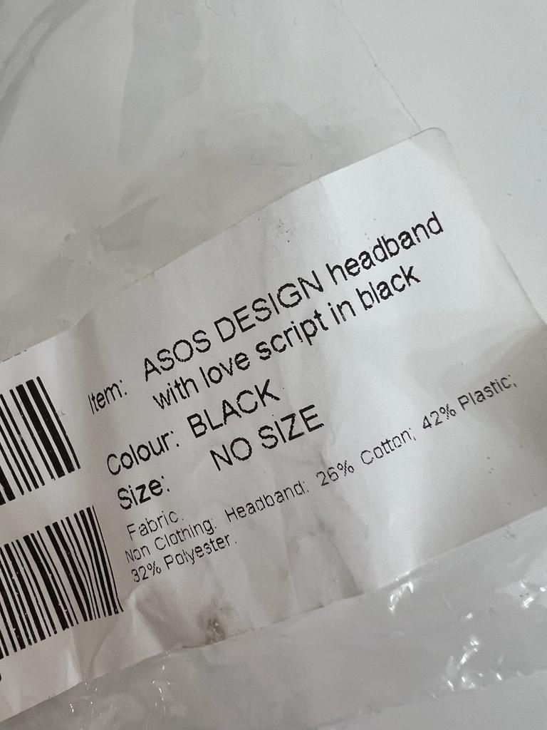 Opaska do włosów czarna ASOS
