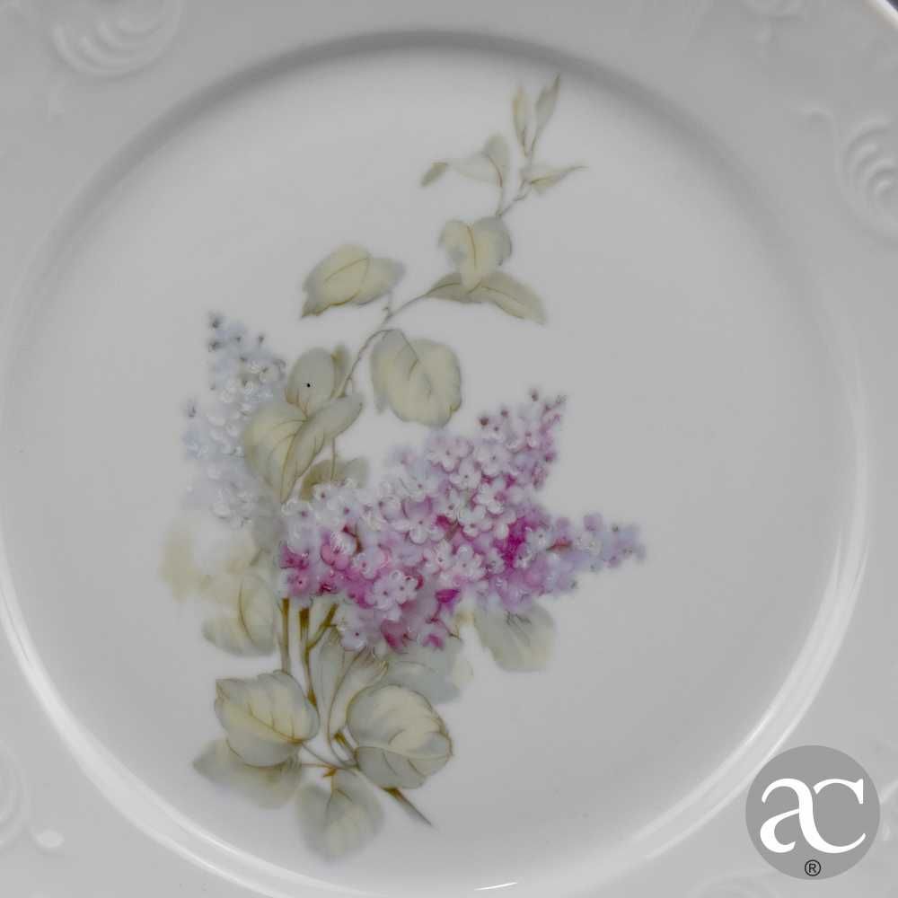 Par de Pratos decorados com flores em Porcelana EMA Vista Alegre