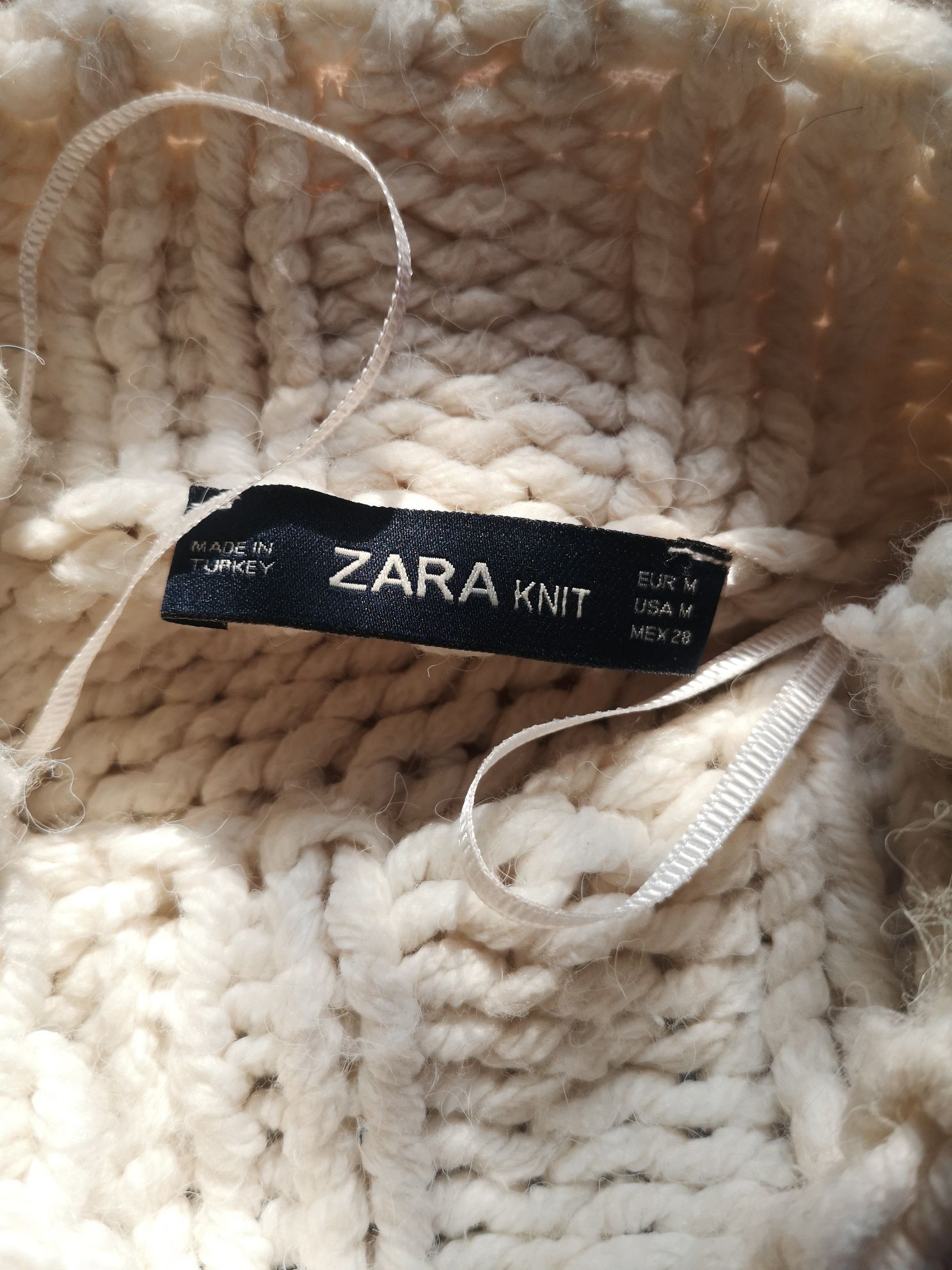 Modny sweter golf ZARA gruby splot oversize