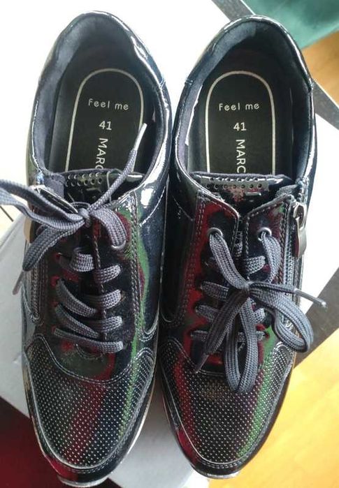 Sneakersy skóra lakierowana Marco Tozzi rozm. 41, nowe