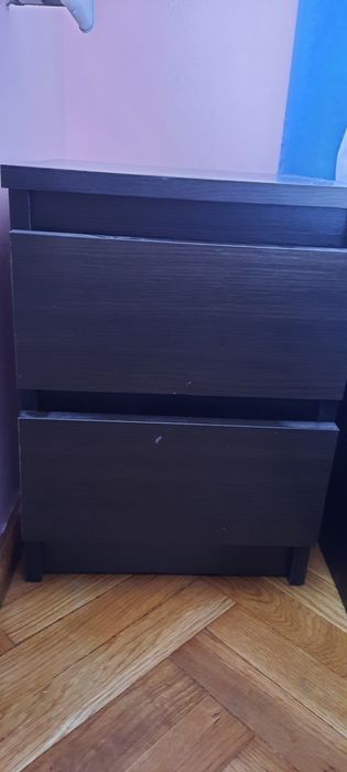 Łóżko podwójne Ikea ze skrzynią i z obiciem