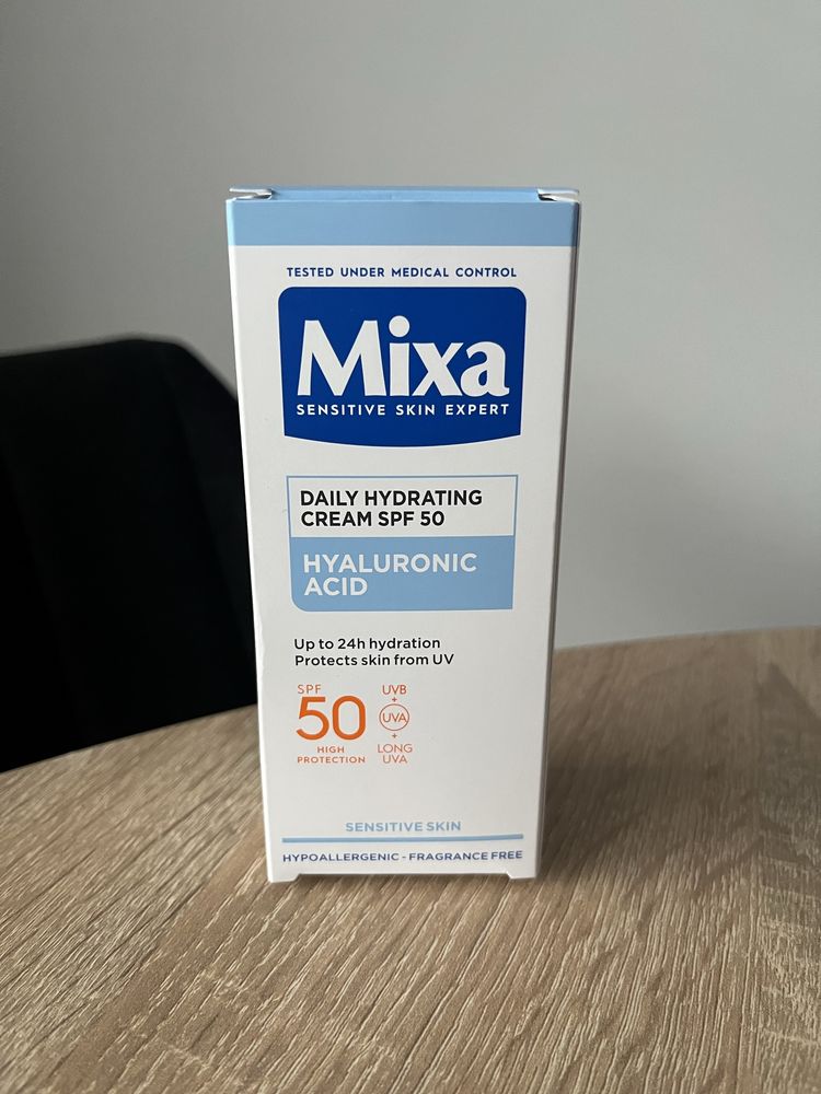 MIXA spf50 krem nawilżający z kwasem hialuronowym 50ml krem do twarzy