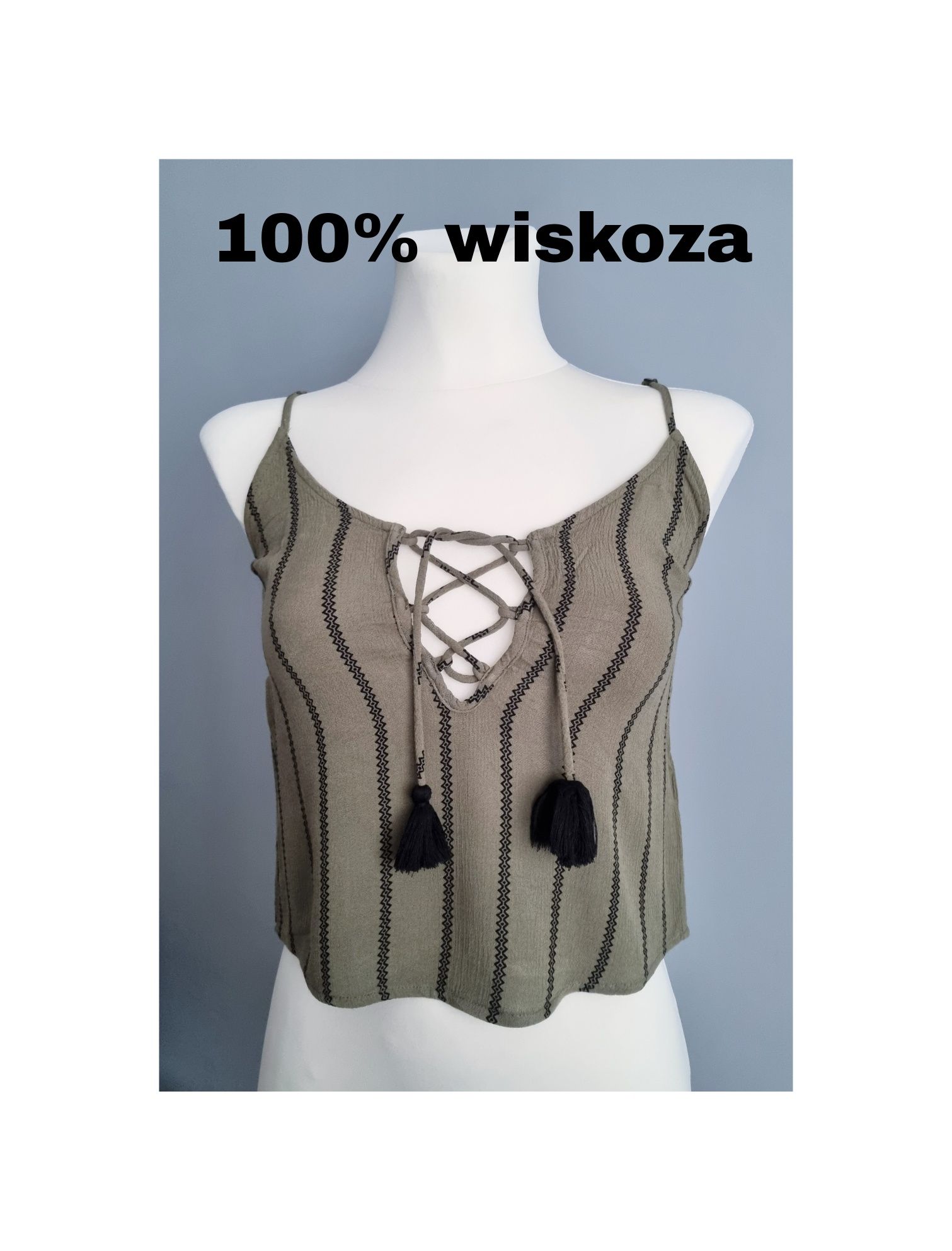 bluzka crop top 100% wiskoza