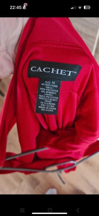 Sukienka ciazowa czerwona marszczona na wesele