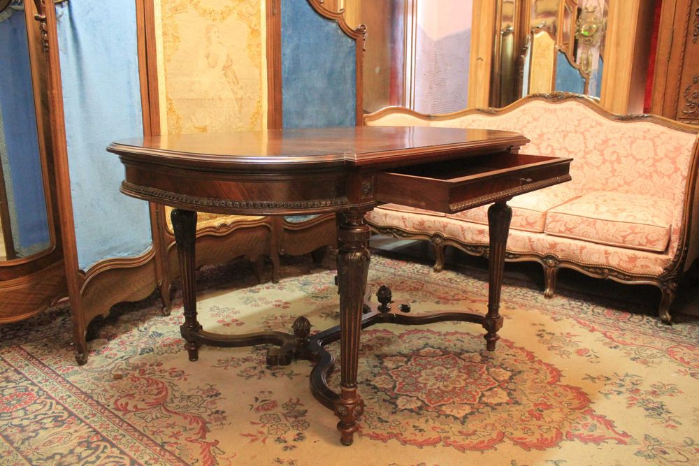 Francuskie biurko z szufladą centralną - pasisander - Gryfino