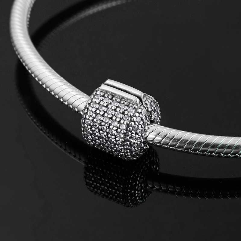 Pandora Charm koralik zawieszka klips baryłka pave bez 1 cyrkoni