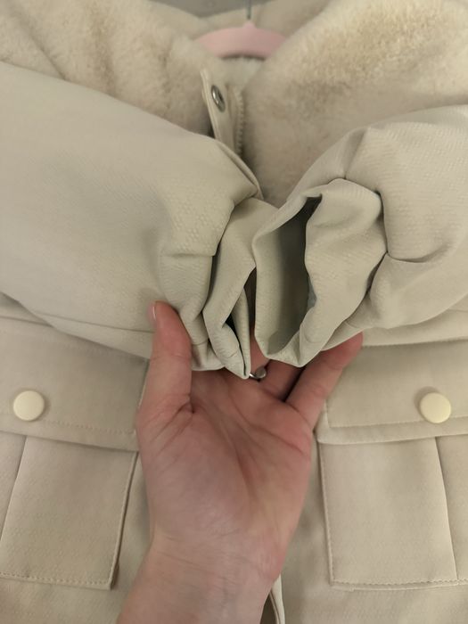 Тепла парка з хутром для дівчинки, розмір 90