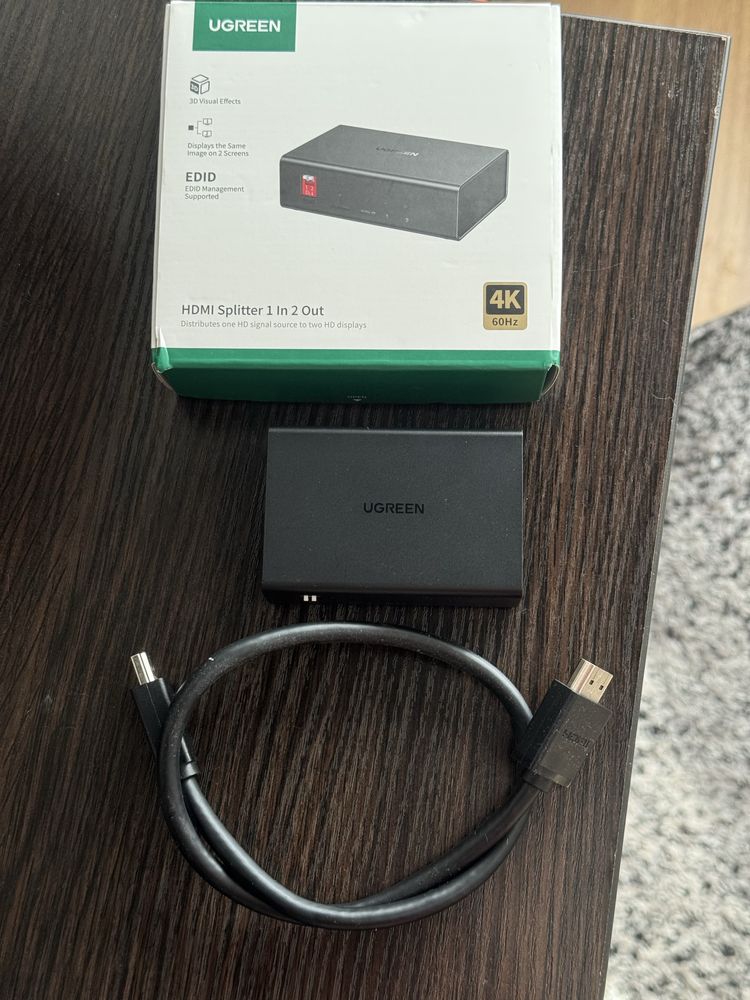 HDMI розгалужувач Ugreen HDMI Splitter 1x2 HDCP 2.2 HDR10,10+ 4K/60FPS
