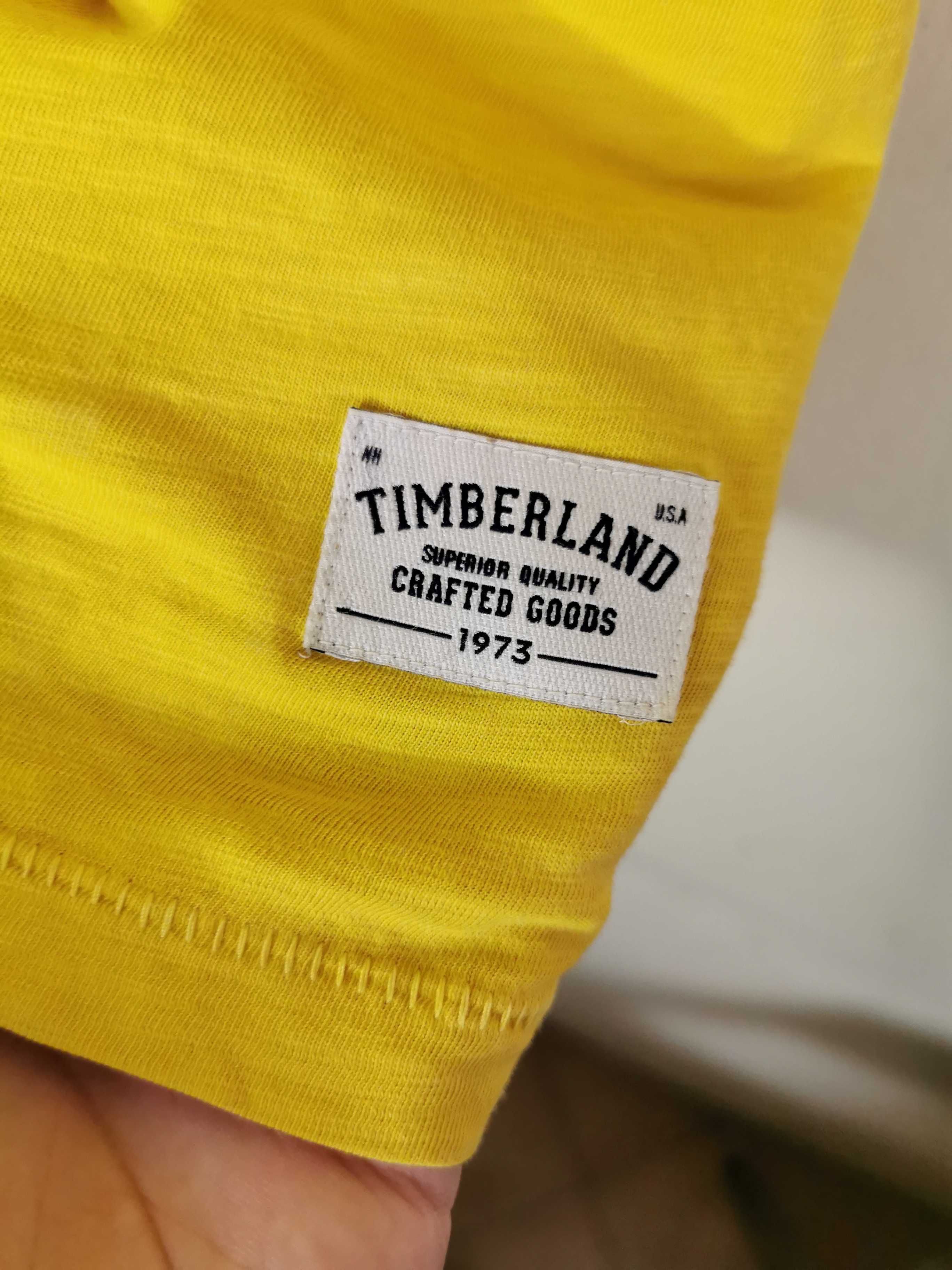 Musztardowa koszulka polo Timberland rozmiar M