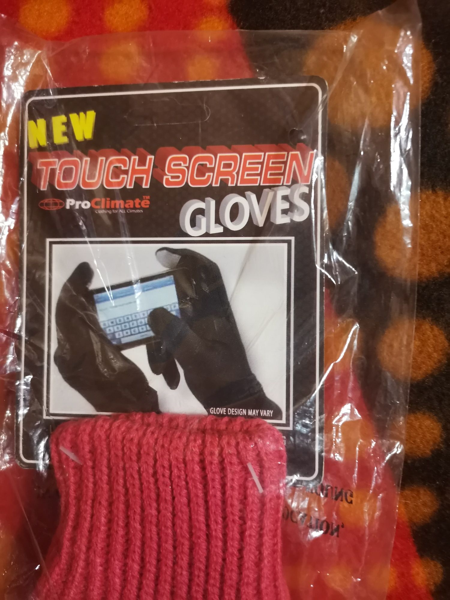 Rękawiczki damskie Touch Screen Gloves różowo - białe, nowe