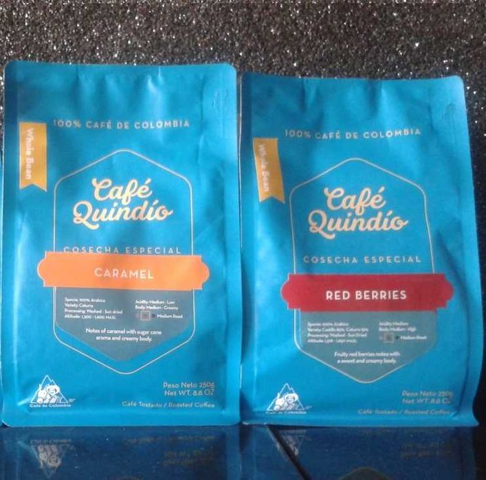 Kawa ziarnista z Kolumbii 250g Cafe Quindio karmel / jagody x 5 szt.
