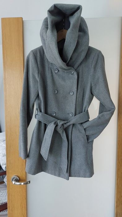 Płaszcz szary Amisu z kapurem rozmiar 38