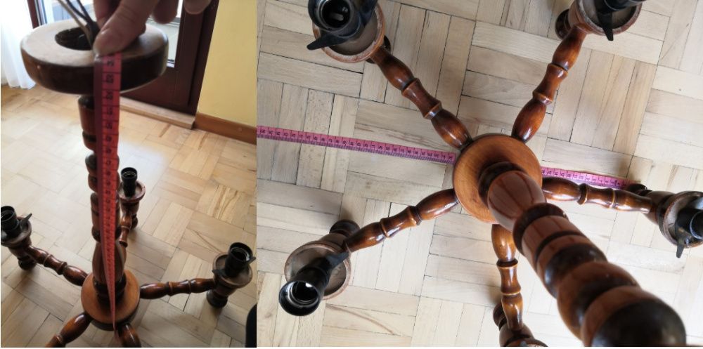LAMPA wisząca drewniany żyrandol