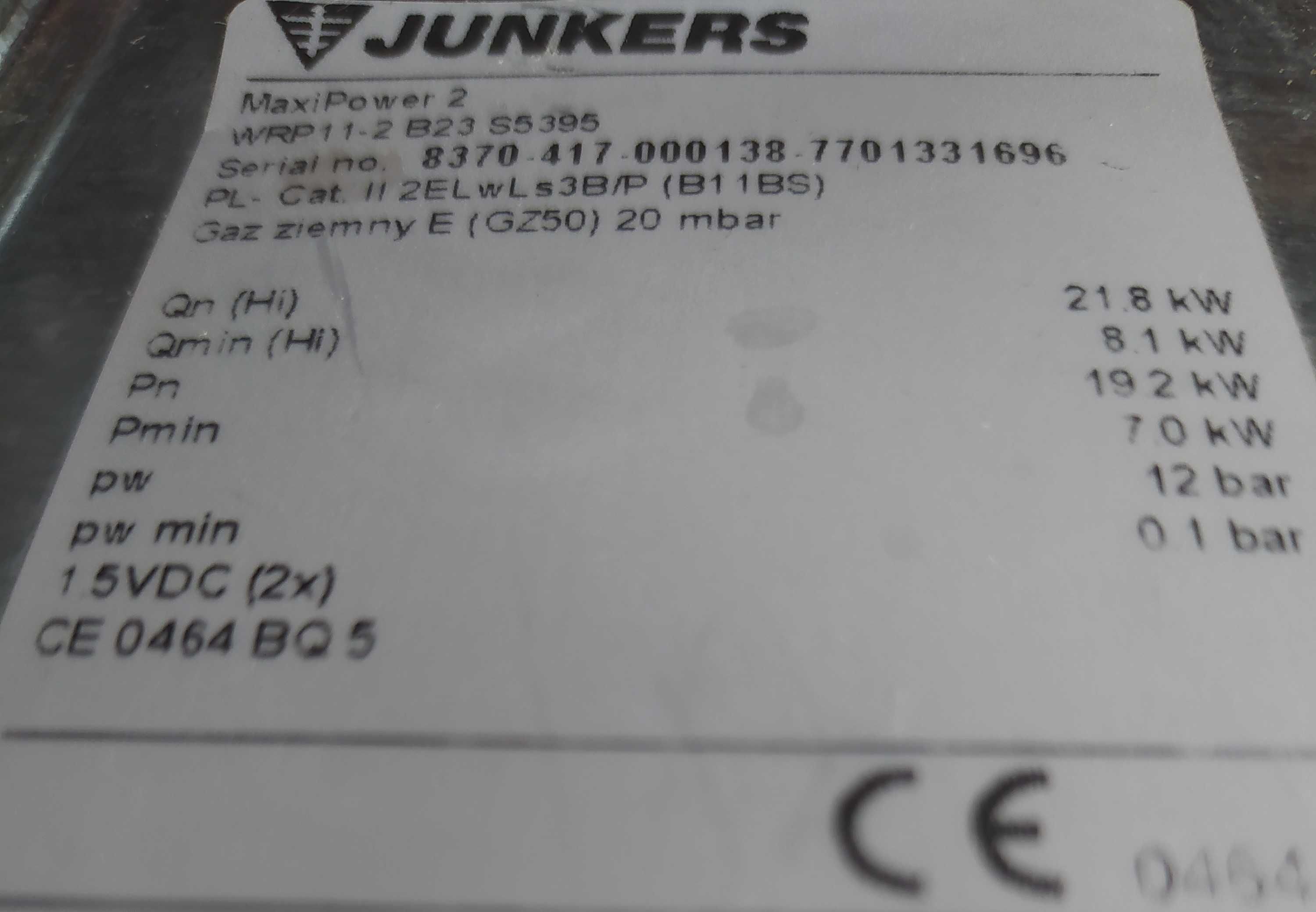 Gazowy przepływowy ogrzewacz wody JUNKERS MaxiPower 2 - piecyk gazowy