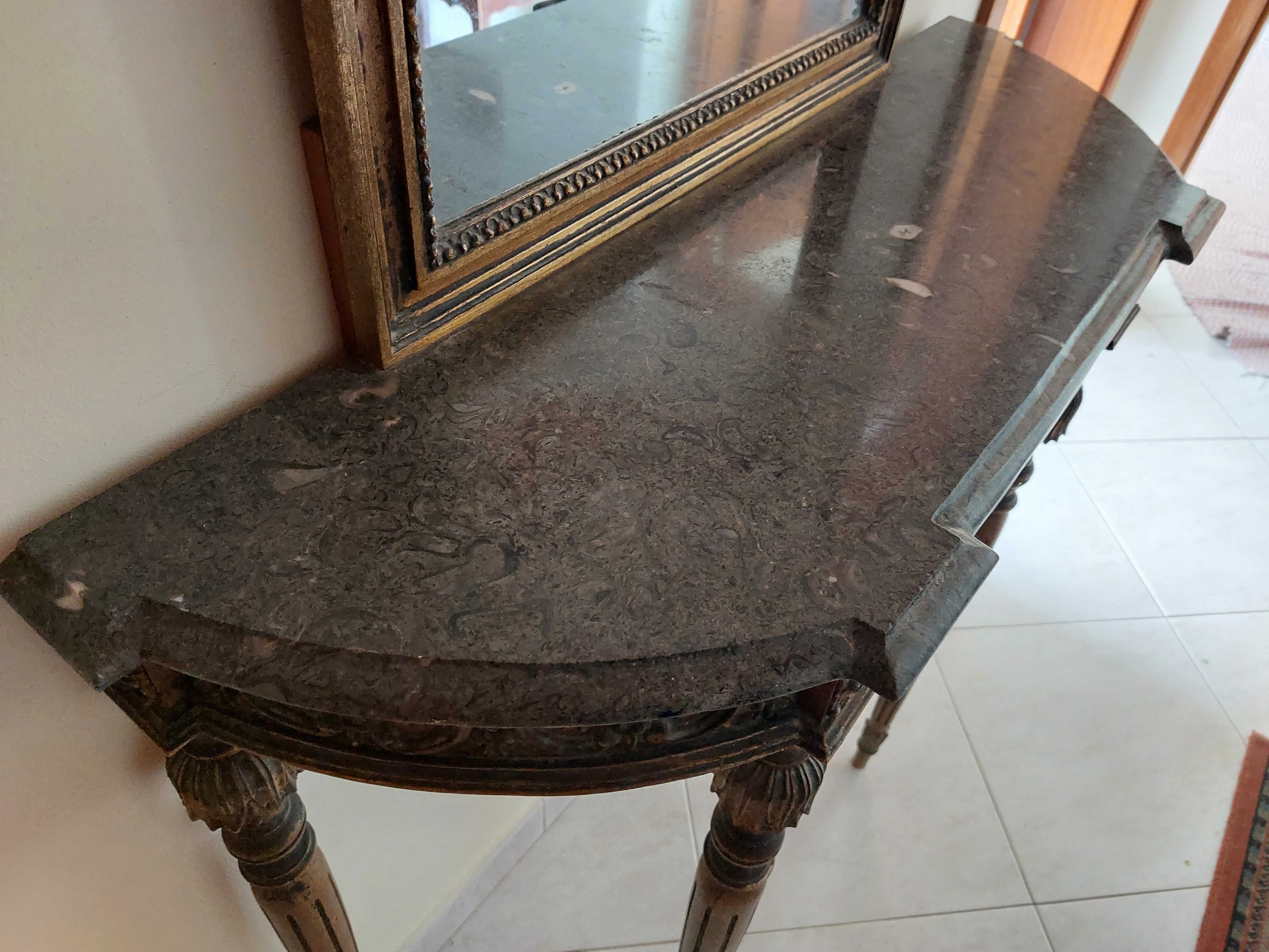 Mesa Vintage de Entrada com Espelho Integrado