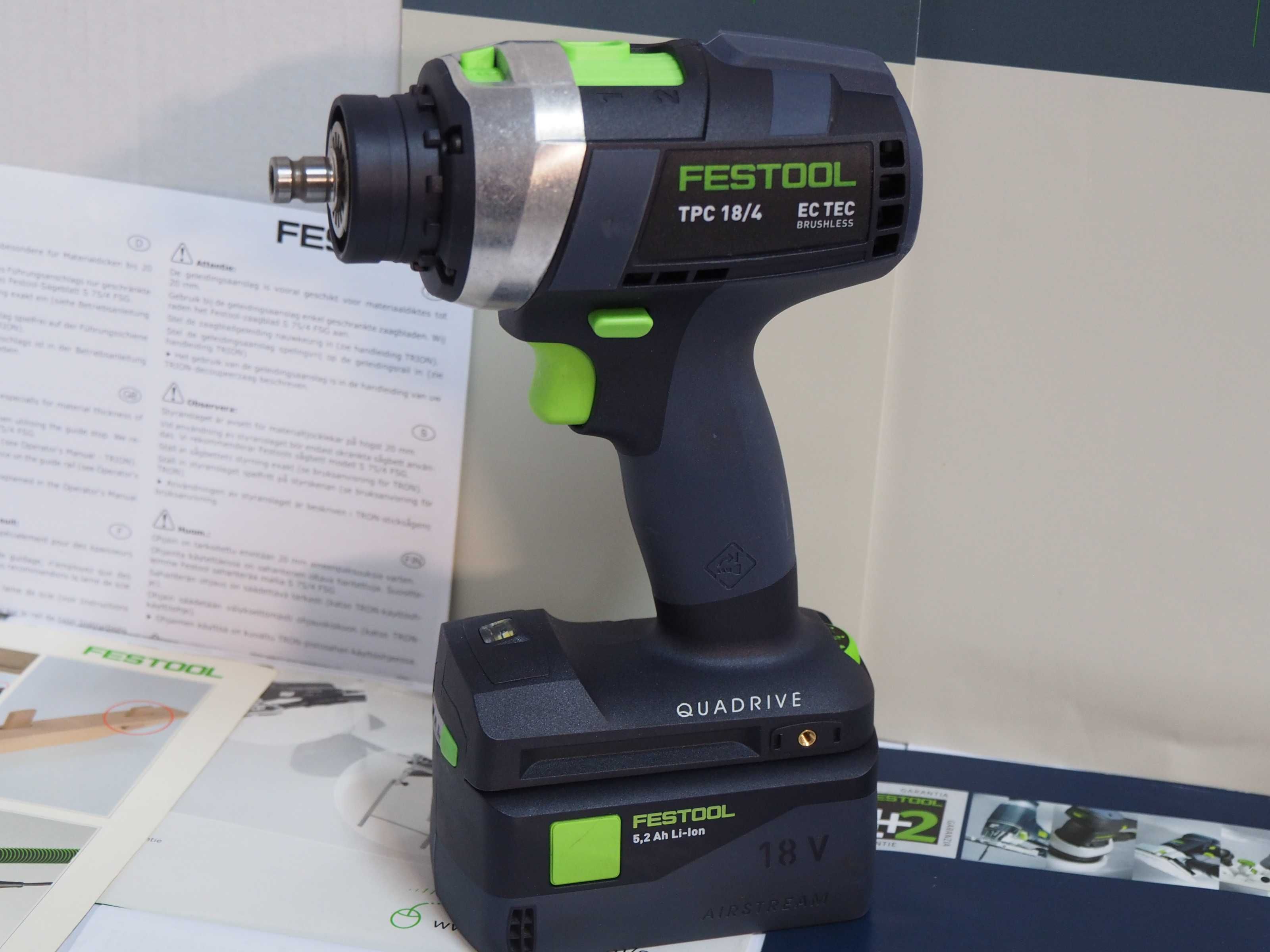 FESTOOL TPC 18/4 wkrętarka 4 biegi udar bezszczotkowa Quadrive 75Nm