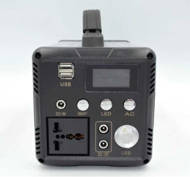 зарядна станція 300W 12V/26Ah з виходом 220V + 2 лампочки