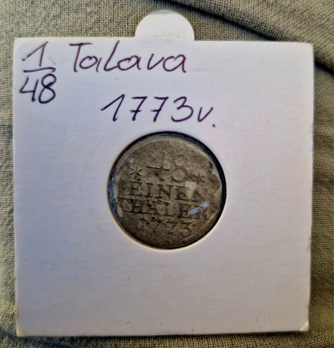 Moneta 48 einen thaler 1773 prusy