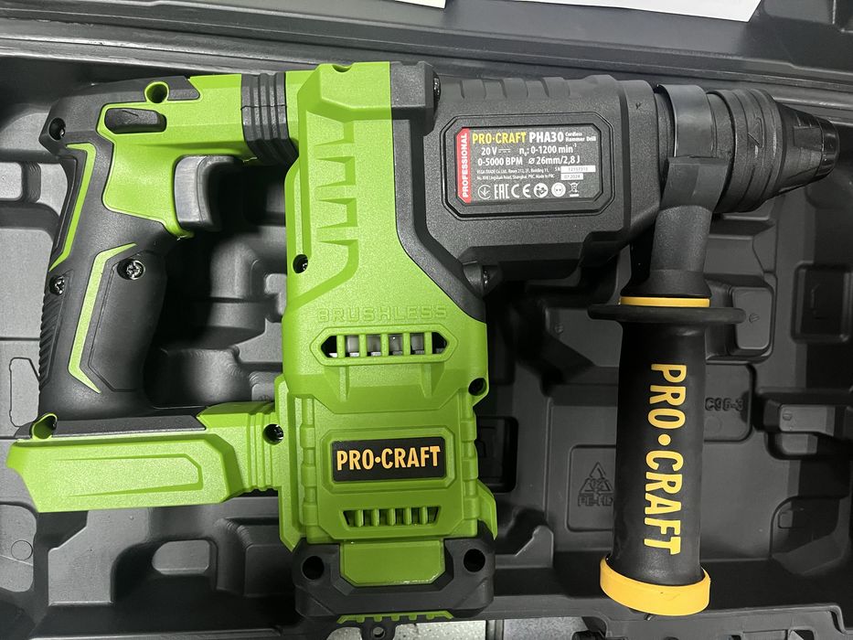 Перфоратор PROCRAFT PHA30 2,8Дж акумуляторний безщітковий КОРОБКА/КЕЙС