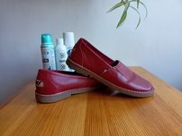 Brytyjskie baleriny zdrowotne burgundowe POD 38,5 naturalne