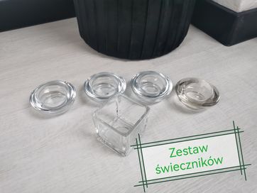 Zestaw świeczników 4szt + 1szt