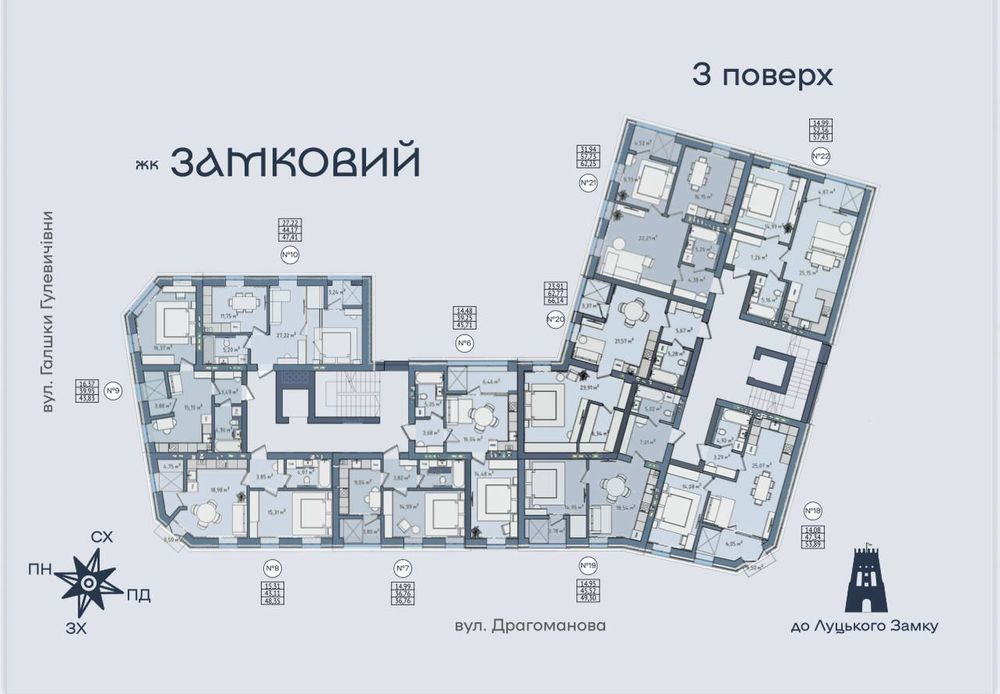 Продаж 1К видової квартири у новому ЖК Замковий