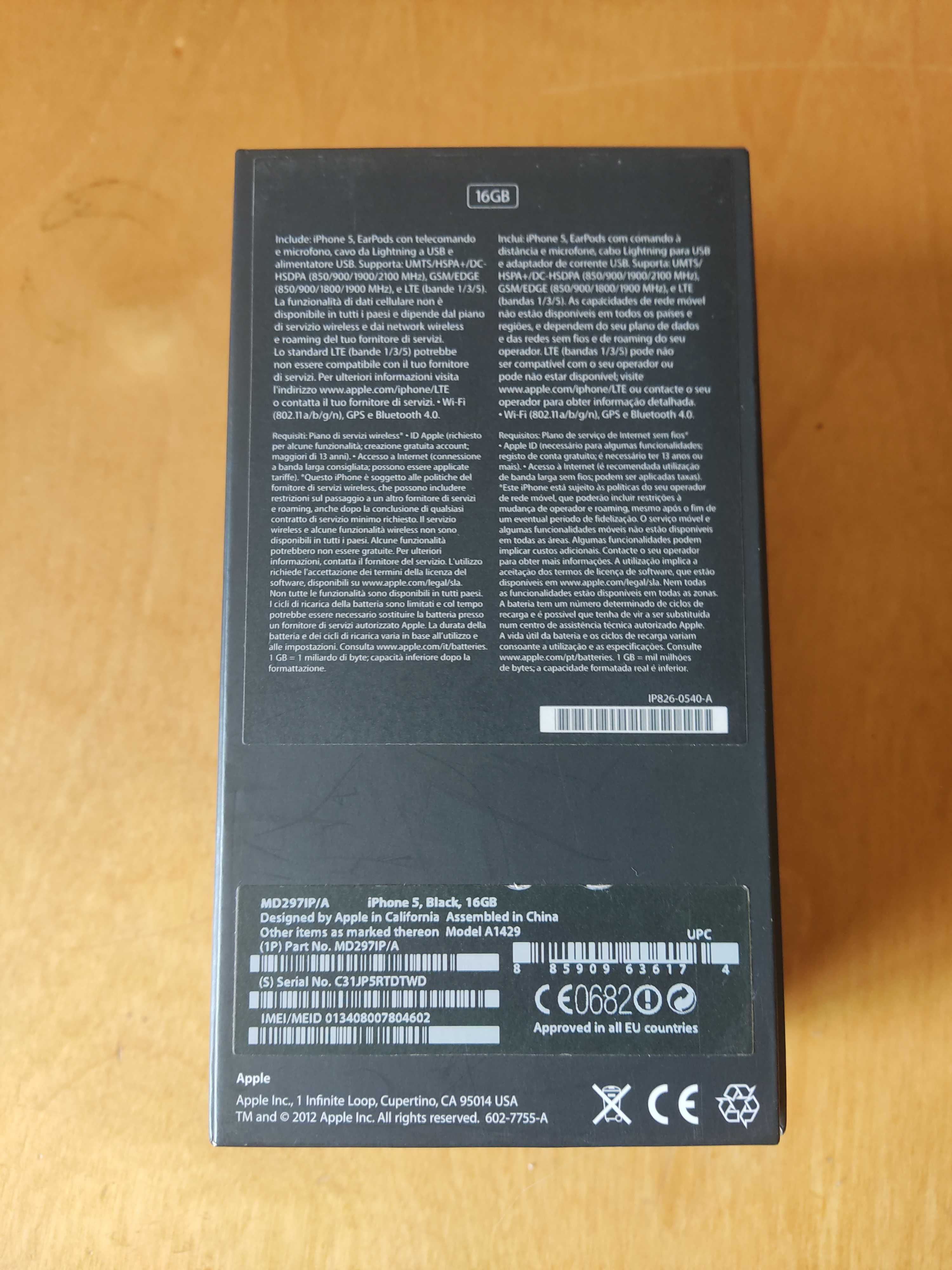 Caixa Original Apple iPhone 5 – Só a Caixa