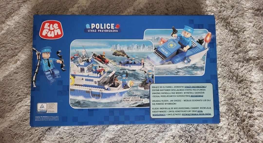 Klocki elefun POLICJA - straż przybrzeżna pasują do LEGO