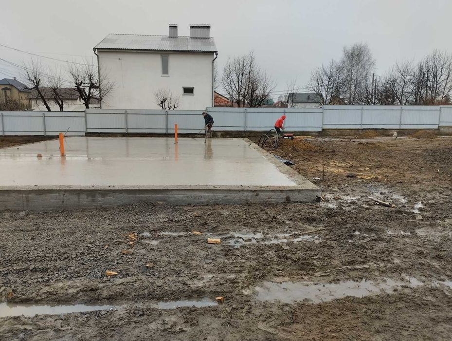 Бетонные работы фундамент площадки отмостки