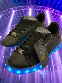 SWIECACE BUTY LED czarne dyskotekowe adidasy superstar ledowe 36 37 38