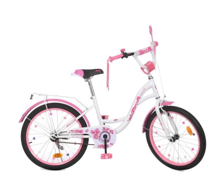 Велосипед Profi 20” бело-розовый для девочек 6-11 лет