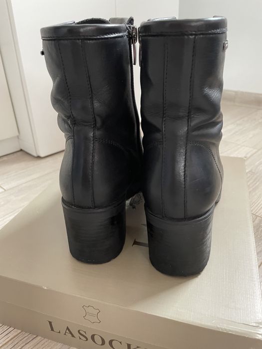 Czarne skórzane botki Lasocki, rozm.39