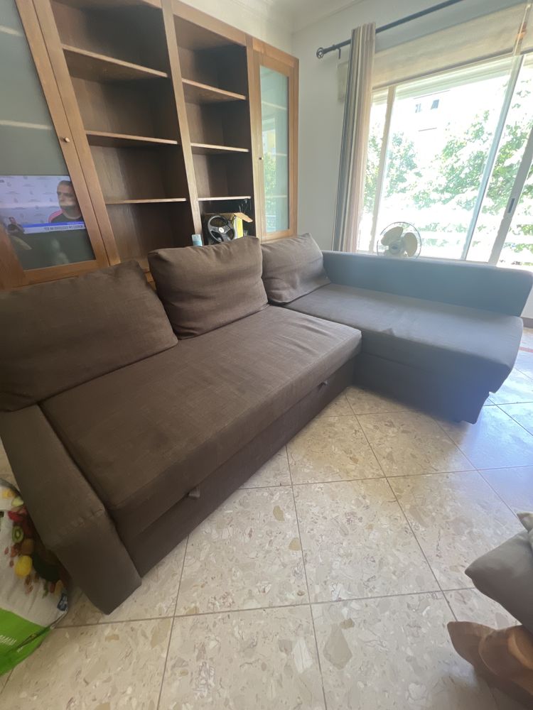 Sofá, chaise longue com cama dupla IKEA