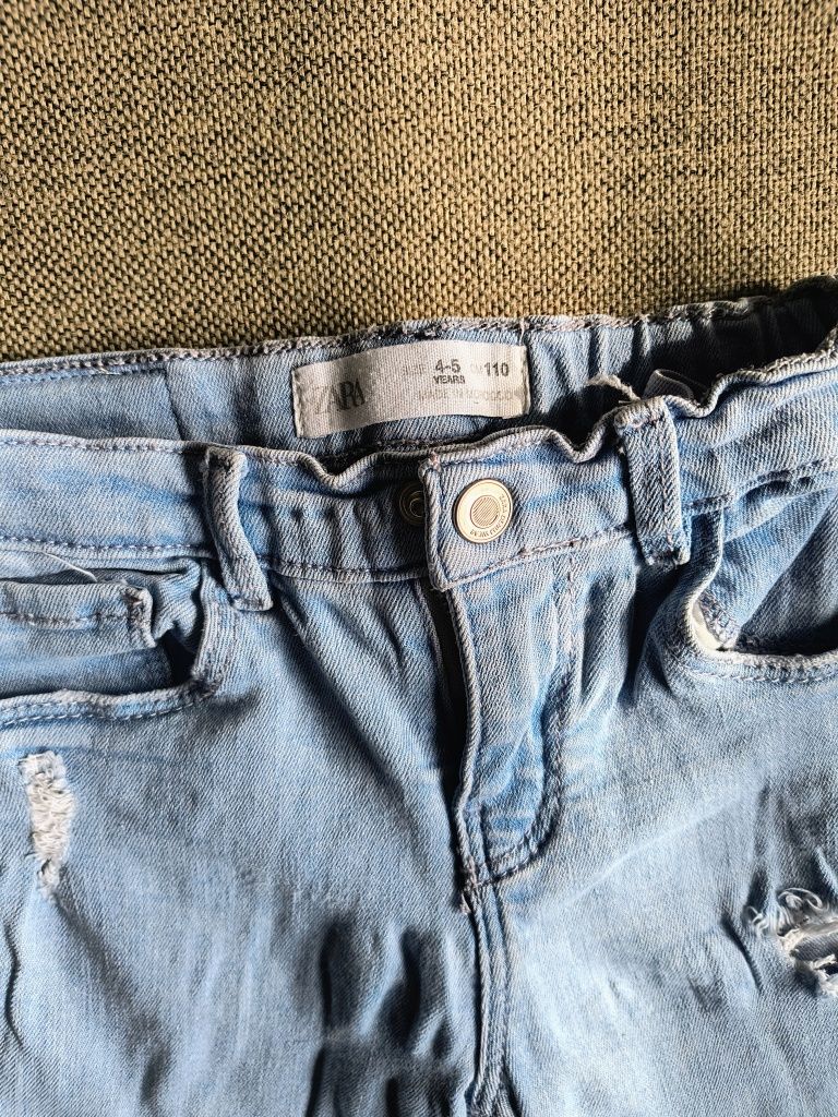 Modne spodenki z przetarciami jeans Zara r110 dziewczynka