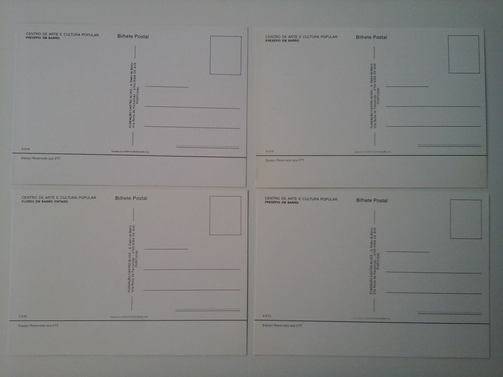 Conjunto de 8 postais da Fundação Castro Alves