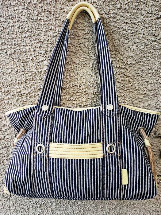 Сумка Levis 42x26x16 стильна торба вмістка смуги текстиль бавовна джут