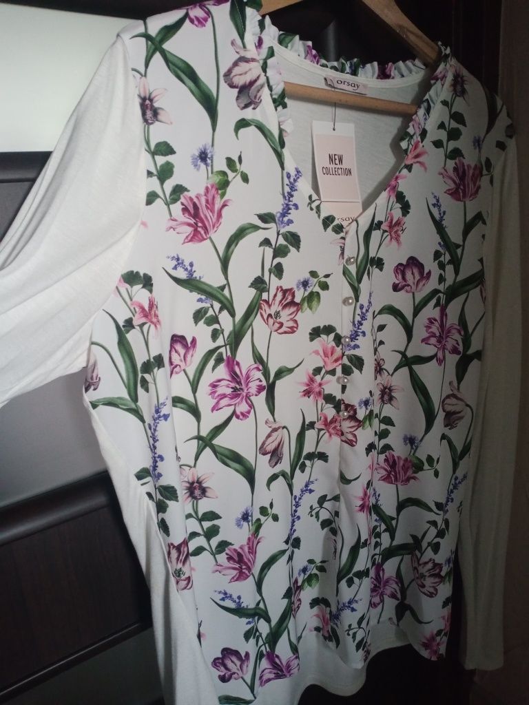 Elegancka bluzka z motywem kwiatowym wiskoza Orsay rozm. XL