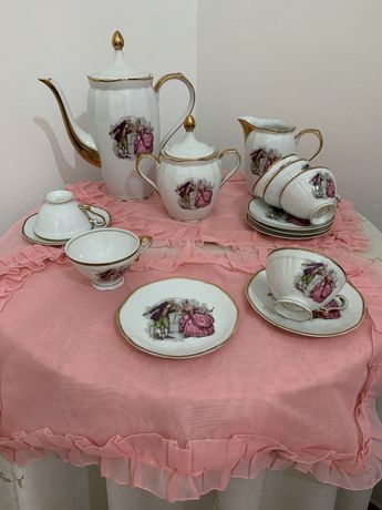 Serviço de chá, vintage, porcelana antiga COIMBRA.