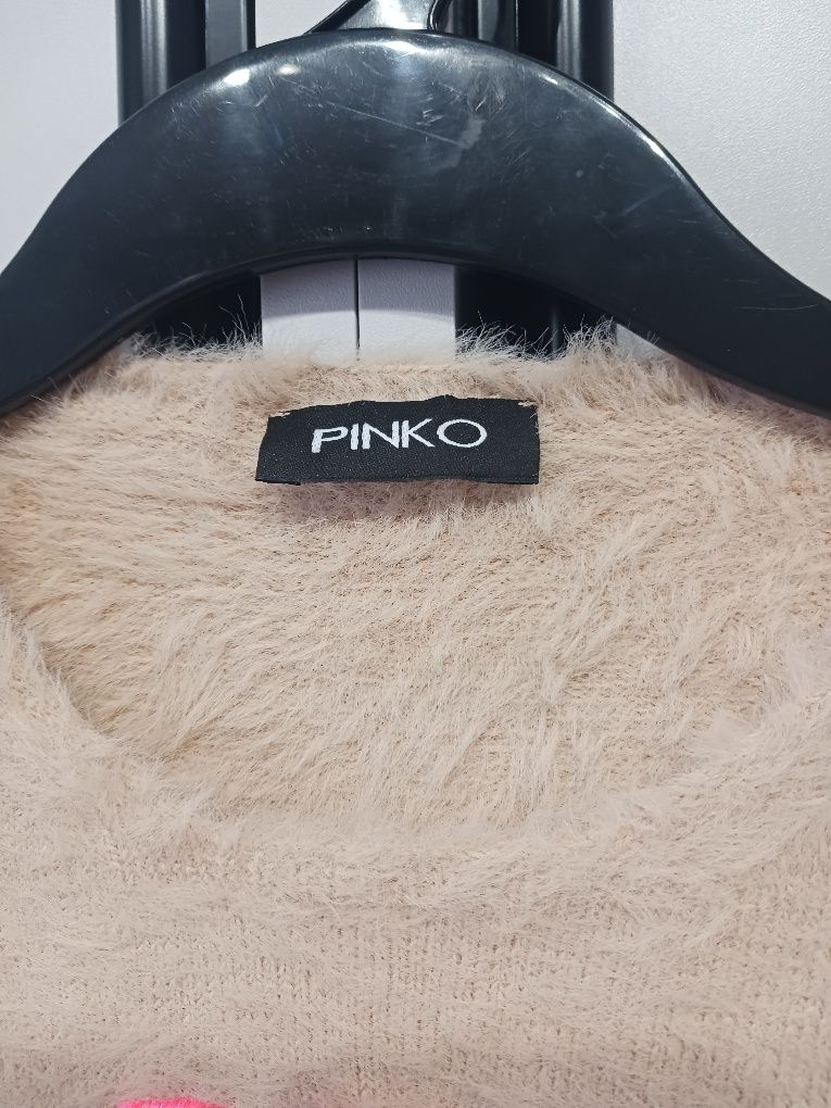 Włochaty beżowy sweter PINKO rozm. S