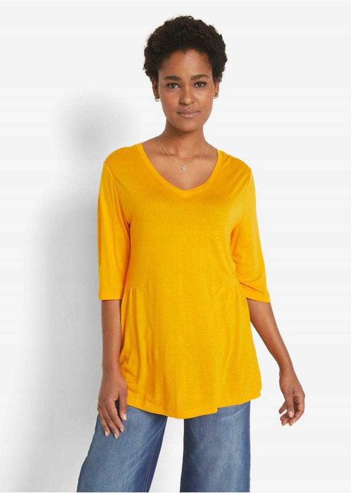 Miodowa luźna długa bluzka, tunika 40/42/44