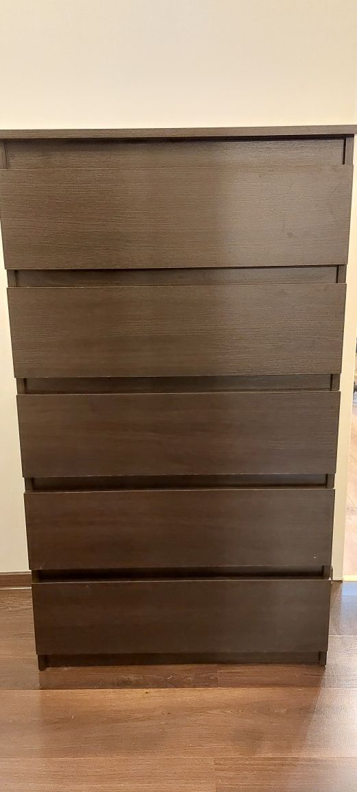 Komoda wysoka 5 szuflad Wenge 70x40x121