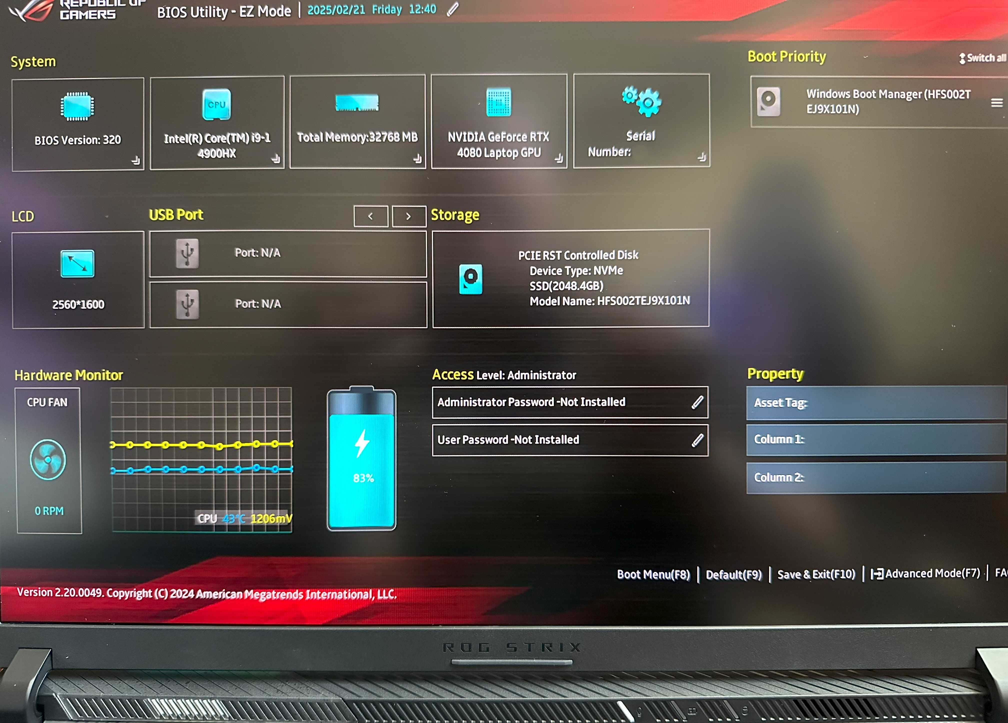 Ноутбук ASUS ROG Strix SCAR 16" MiniLED/i9-14900HX/32/2/4080/W11 Pro