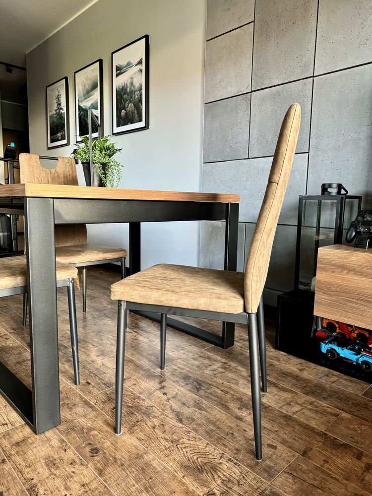 Stół loft/ industrial rozkladany + krzesła komplet